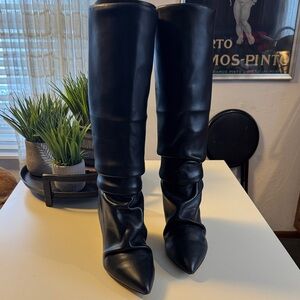 Marc Fisher Black Knee High 2.5”Heeled Boots 10M